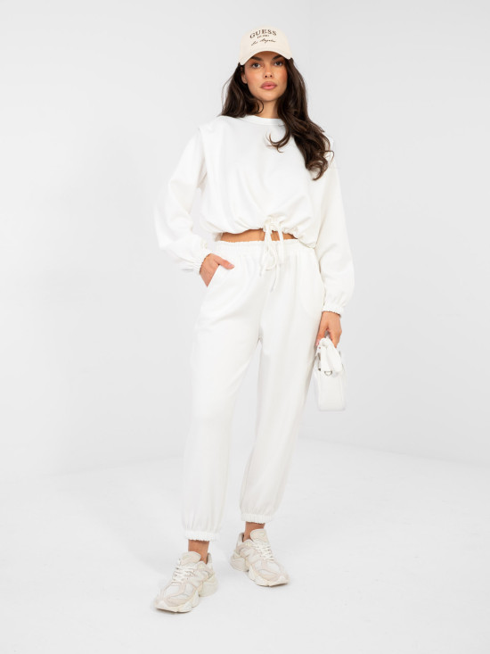 Damen-Set in Ecru mit Bindegürtel