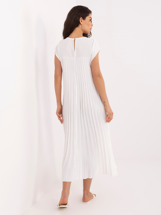 Elegantes Midi-Kleid in Ecru mit Taschen