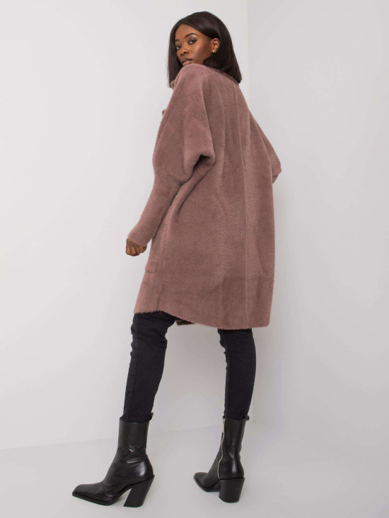 Lila Alpaka Fluffy Mantel