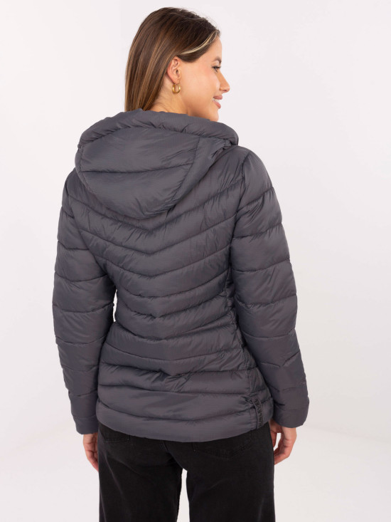 Steppjacke mit Kapuze in Graphit
