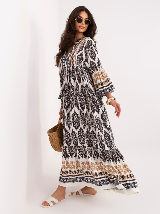 Maxi Oversize Kleid mit Print und 3/4-Ärmeln