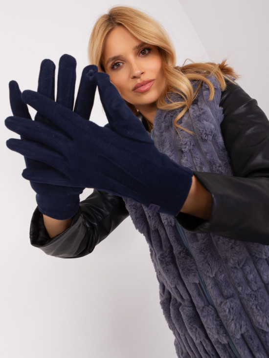 Glatte blaue Handschuhe mit warmer Fütterung