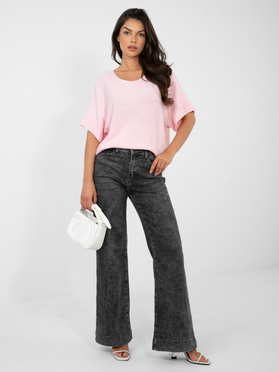 Eleganter, kurz geschnittener Pullover in Hellrosa