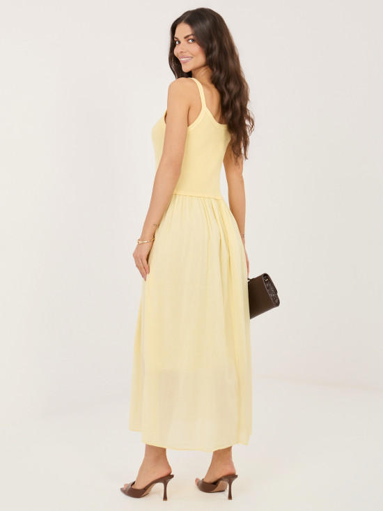 Maxi-Sommerkleid in Hellgelb mit Futter