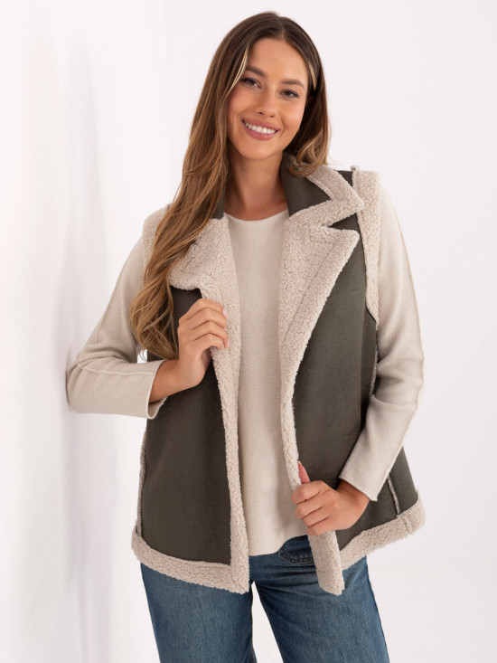 Stylische khaki Weste ohne Ärmel