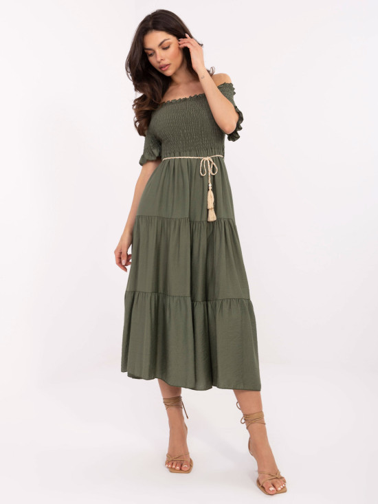 Elegantes Midi-Kleid mit Volants