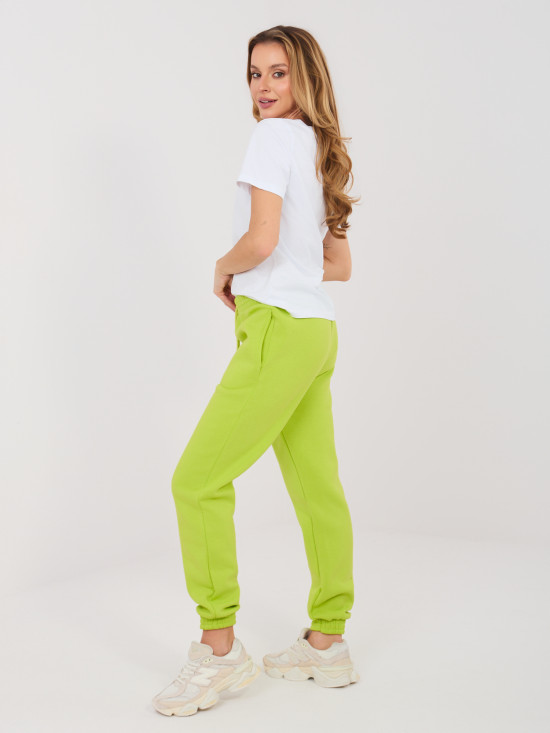 Damen-Jogginghose in Limettengrün mit hohem Bund