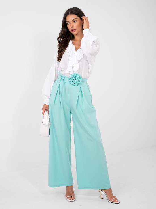 Elegante weite Hose in Mintgrün