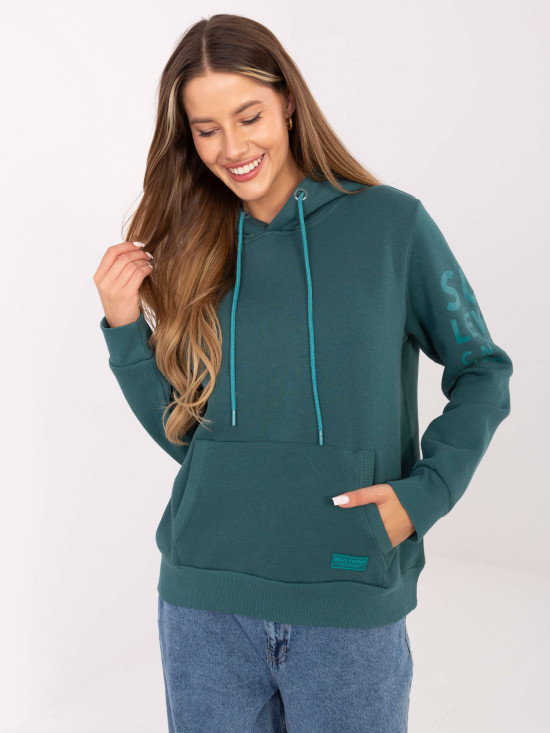 Modische blaue Kapuzenpullover