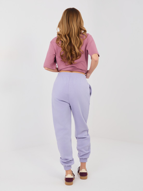 Damen-Jogginghose in Flieder mit hohem Bund
