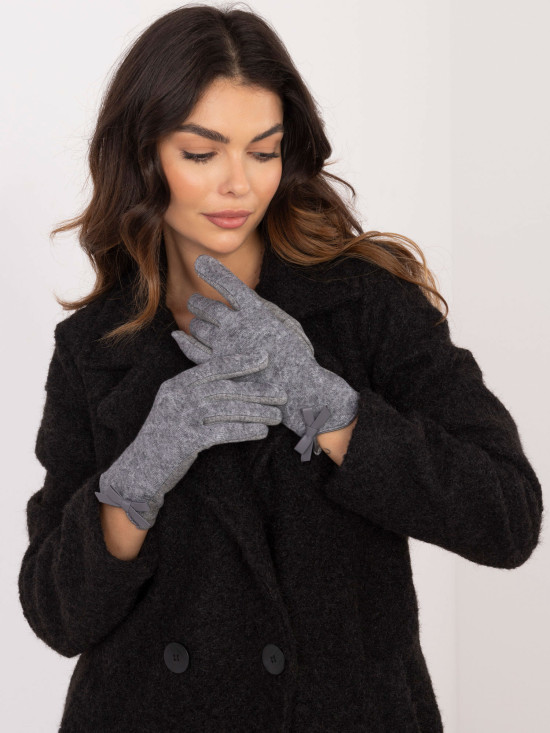 Graue Handschuhe mit warmer Fütterung