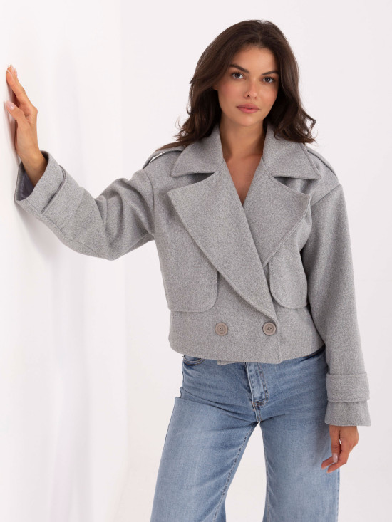 Eleganter Übergangsmantel in Grau