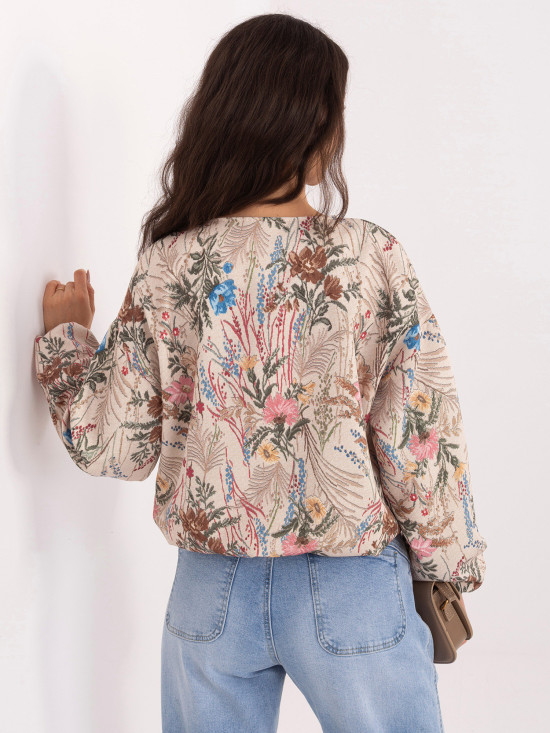 Grüne geblümte Bomberjacke mit Futter