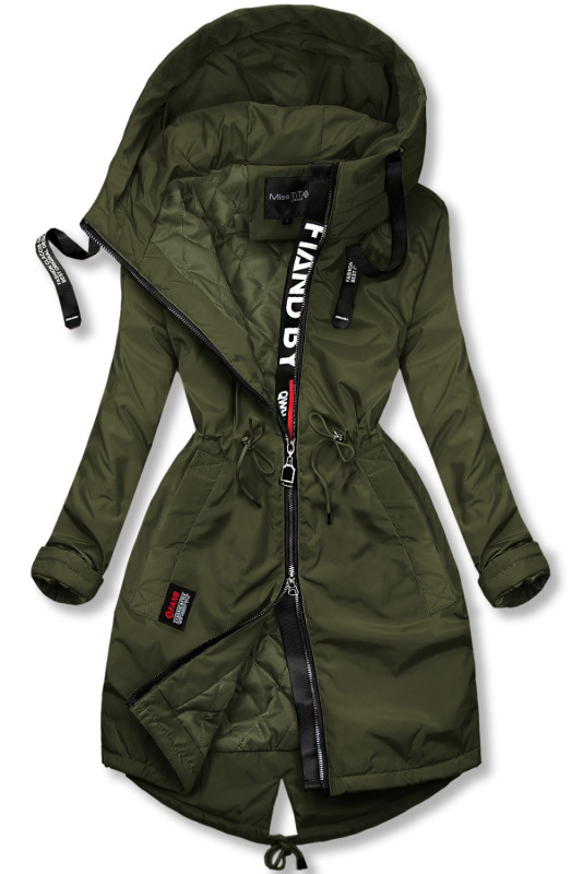 Leicht Mantel mit Kapuze Khaki