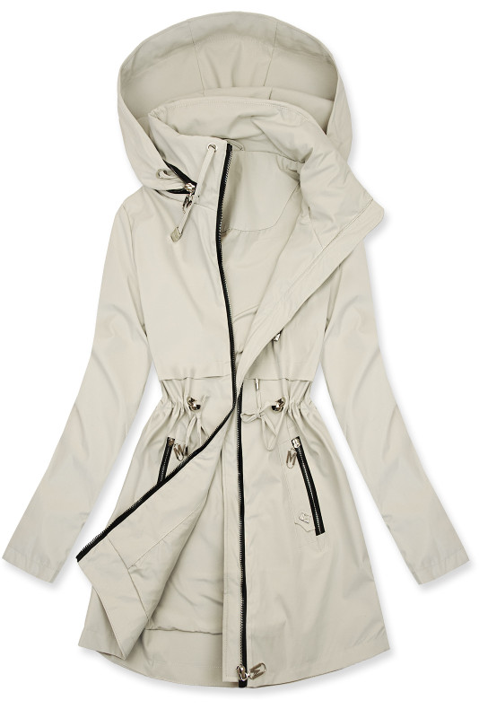 Eleganter Damen-Parka mit Golddetails Ecru