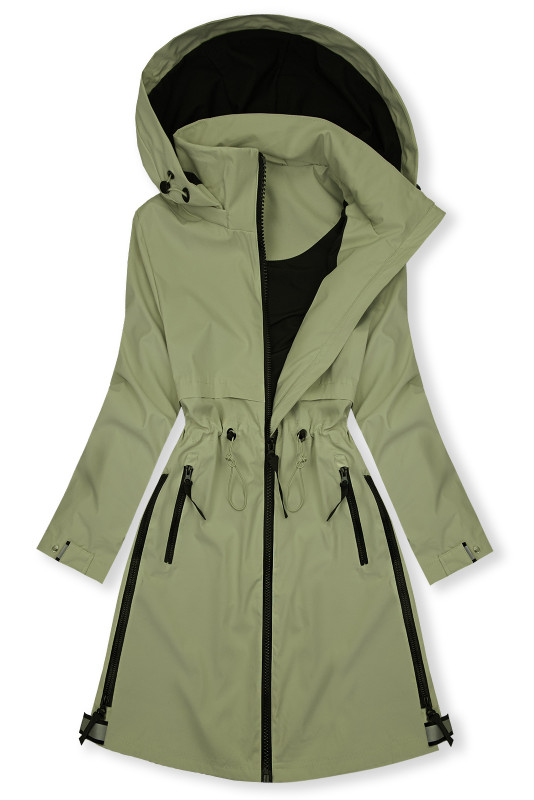 Übergangsparka für Damen mit abnehmbarer Kapuze Olivgrün