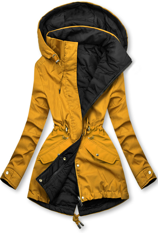 Wendejacke mit abnehmbarer Kapuze Gelb/Schwarz