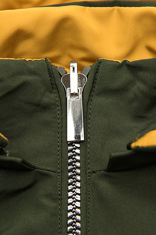 Wendejacke mit Kapuze khaki/gelb