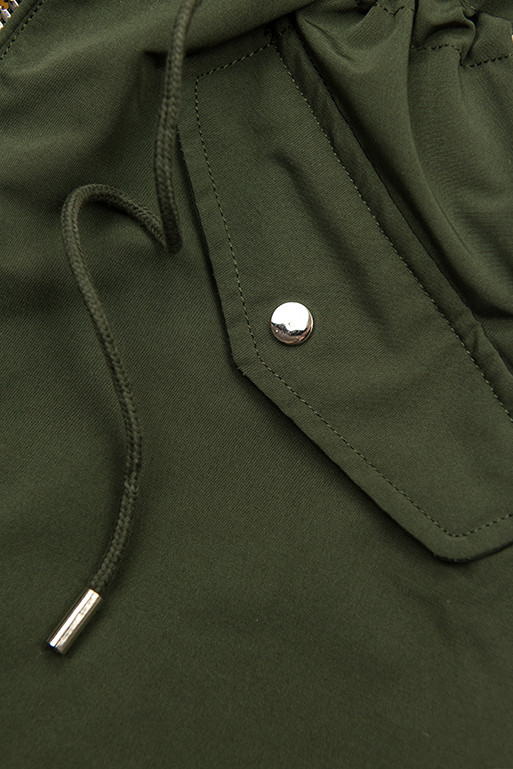 Wendejacke mit Kapuze khaki/gelb