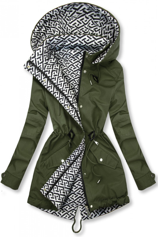 Beidseitig tragbare Frühlings-Wendeparka khaki