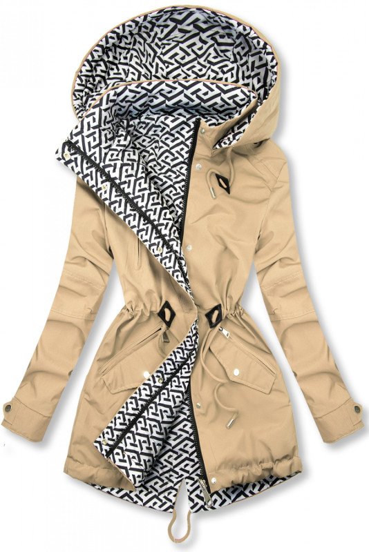 Beidseitig tragbare Frühlings-Wendeparka beige