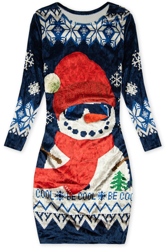 Velourskleid SNOWMAN Dunkelblau