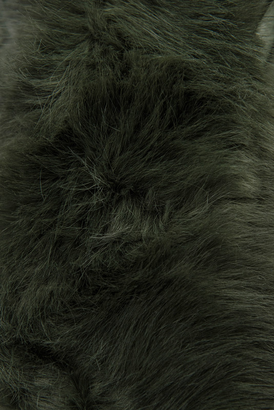 Winterjacke mit Fell, halbglänzend, Grün