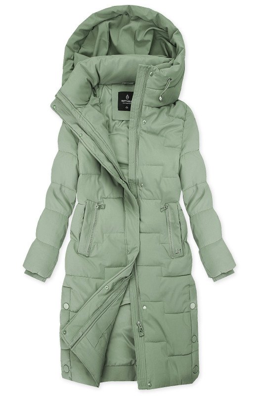 Gesteppte Winterjacke im verlängerten Schnitt, Jade