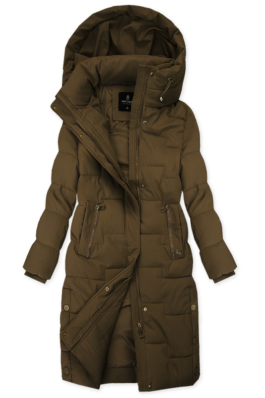 Gesteppte Winterjacke im verlängerten Schnitt, Braun