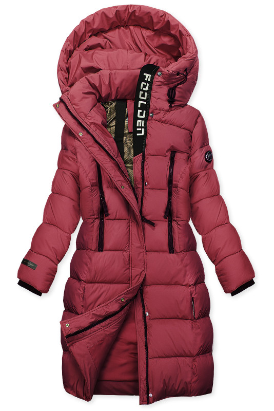 Damen Winterjacke mit Kapuze, Burgundy