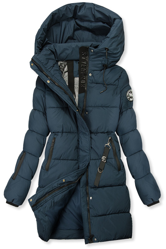Damen-Winterjacke mit Kapuze, Dunkelblau
