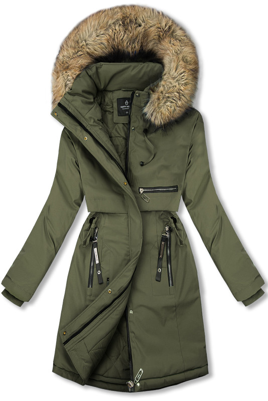 Damen Winterparka mit Taillenzug Army
