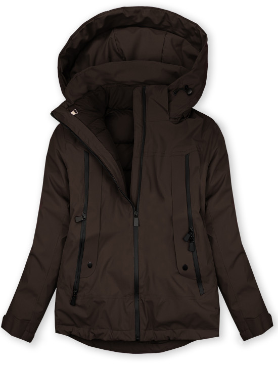 Multifunktions-Damenjacke 3-in-1 Dunkelbraun