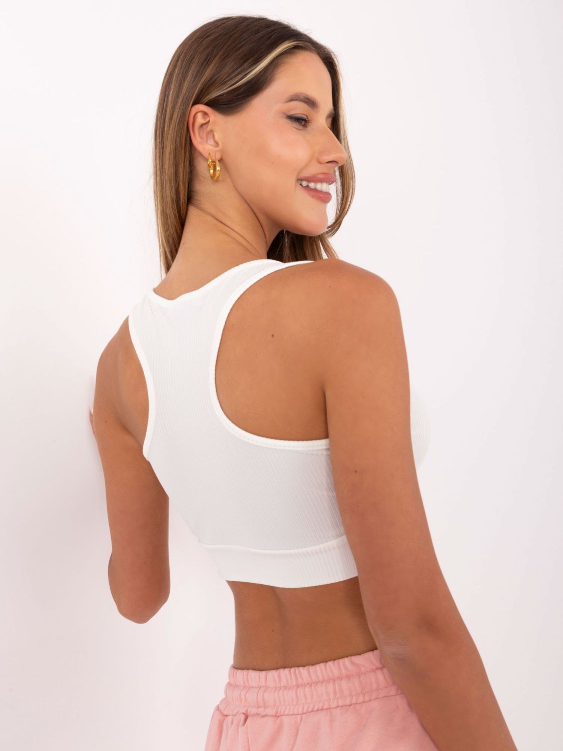 RUE PARIS Ecru kurzer Top