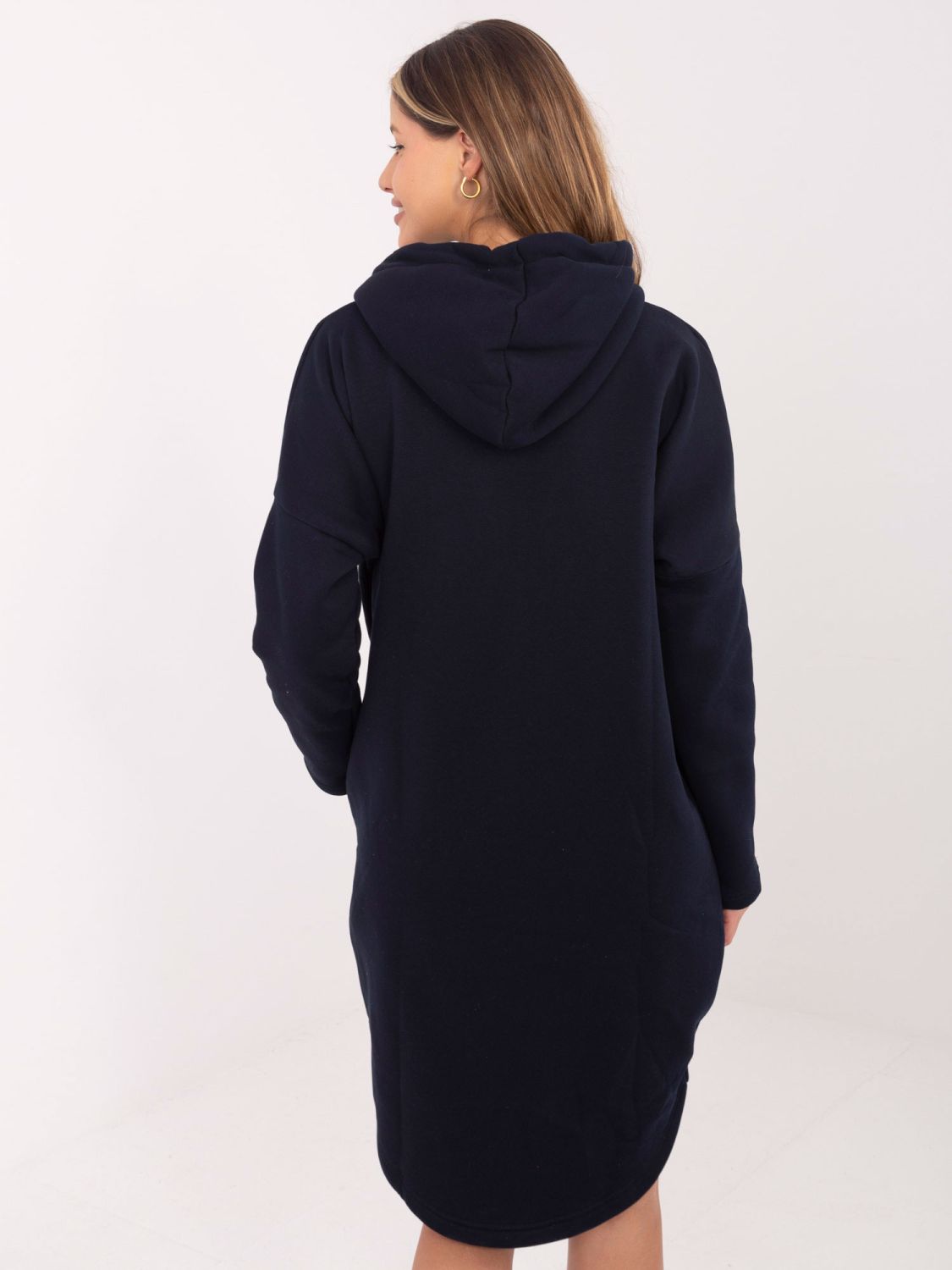 Dunkelblaue lange Kapuzenjacke RUE PARIS