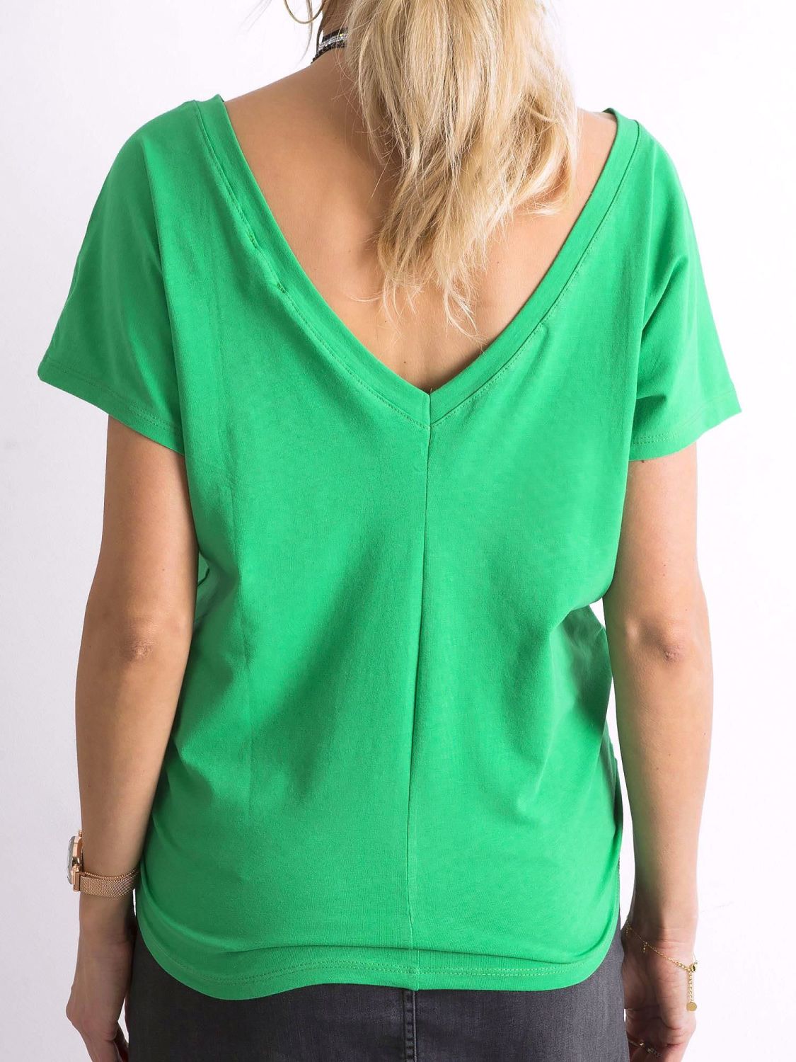 Grünes Basic T-Shirt aus Baumwolle Fire