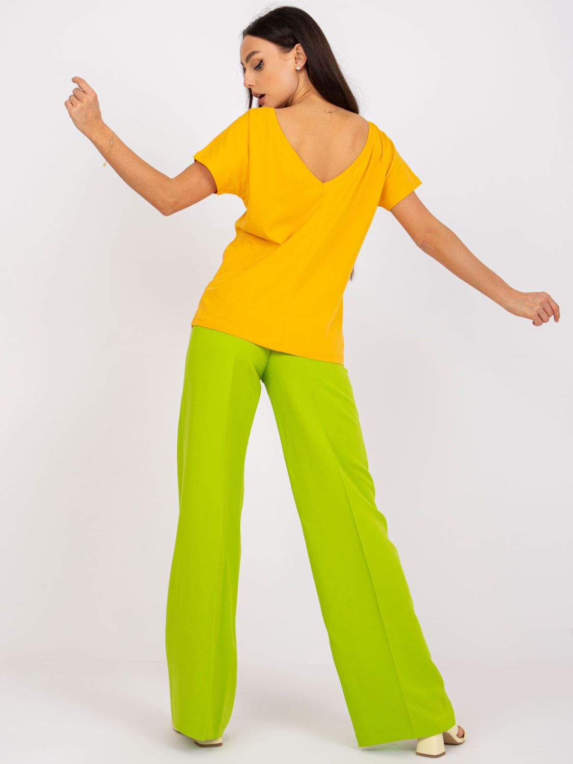 Dunkelgelbes Damen T-Shirt Fire