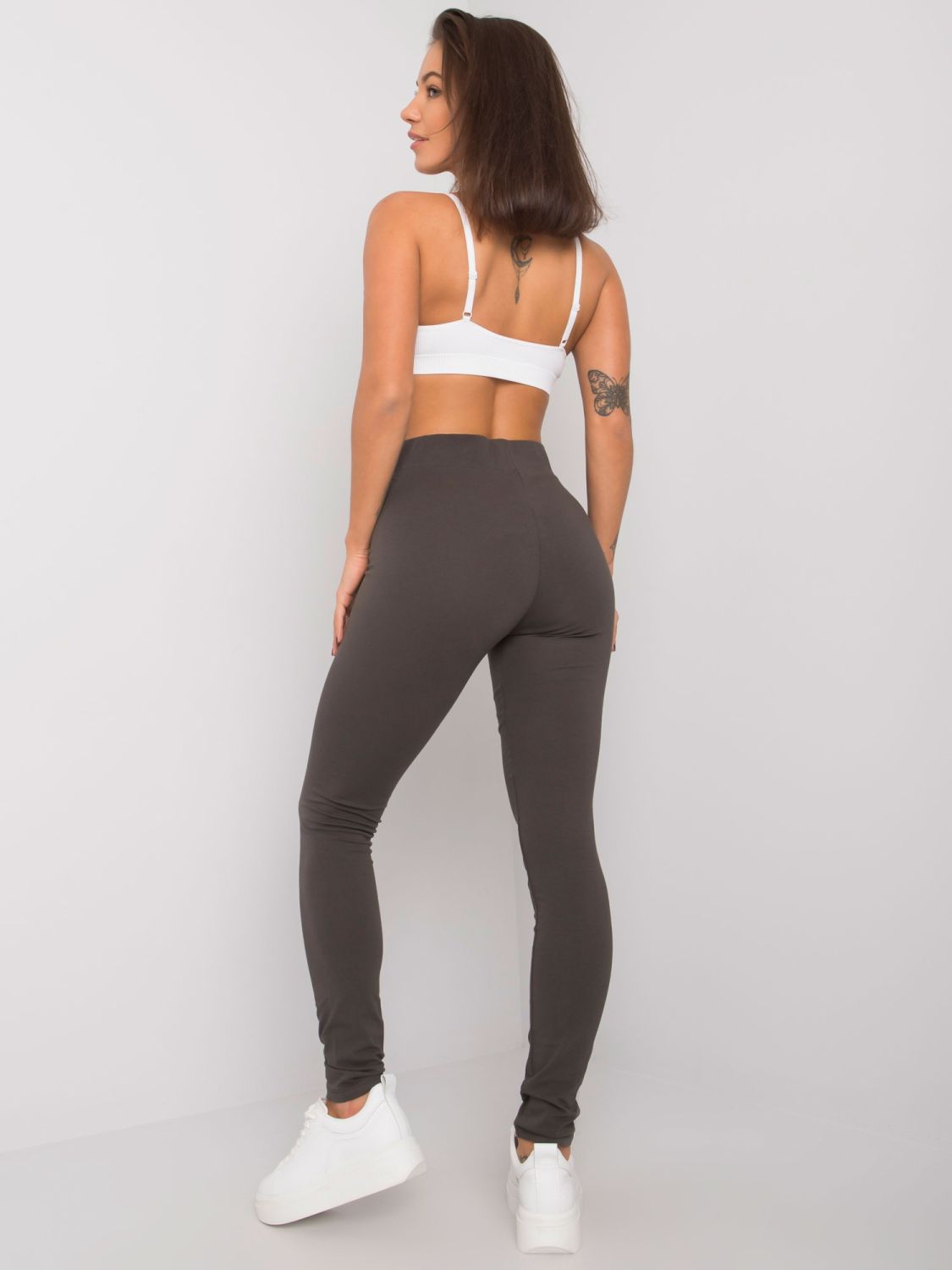 Glattes Damenleggings khaki