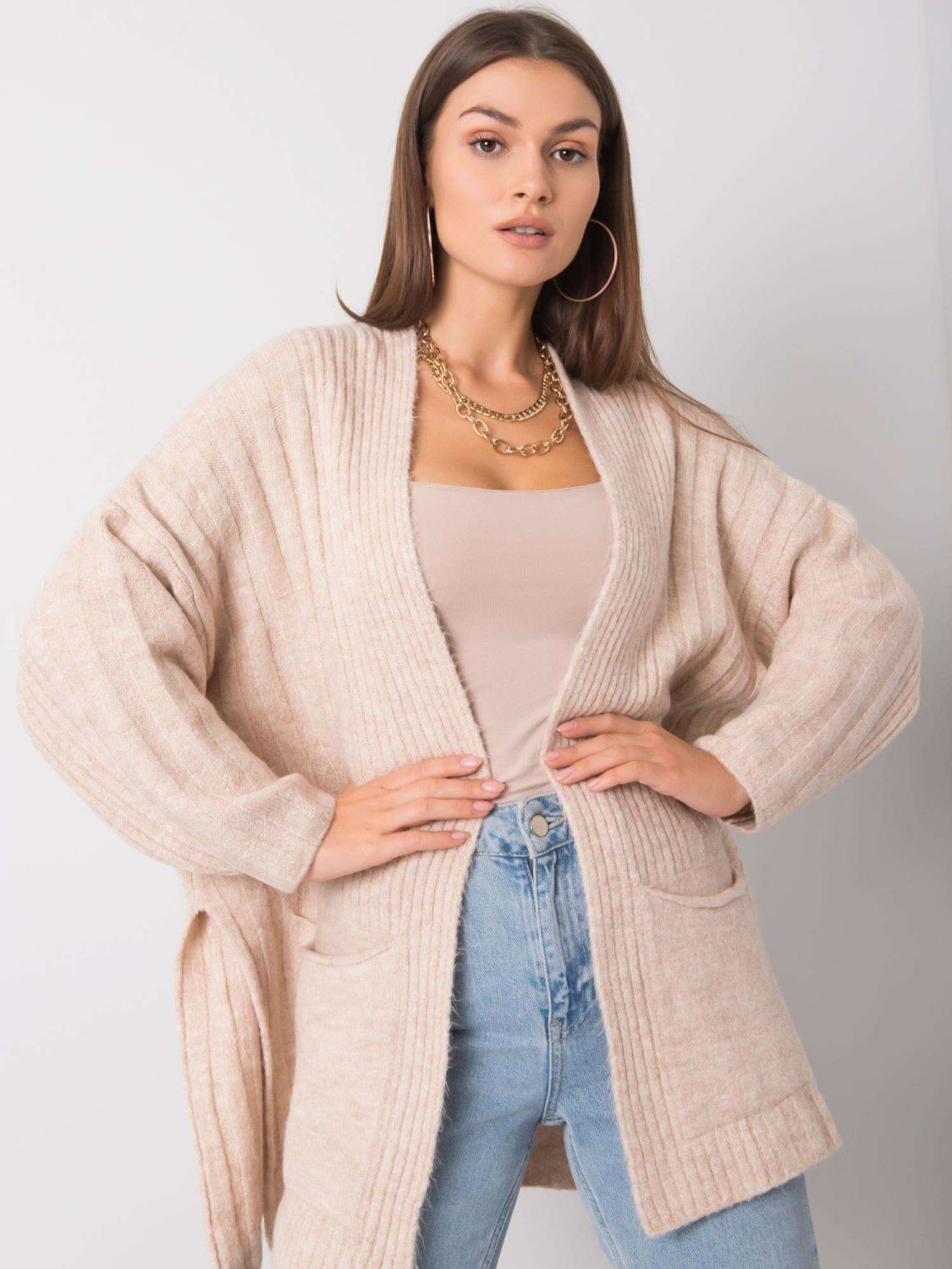 Beiger RUE PARIS Cardigan