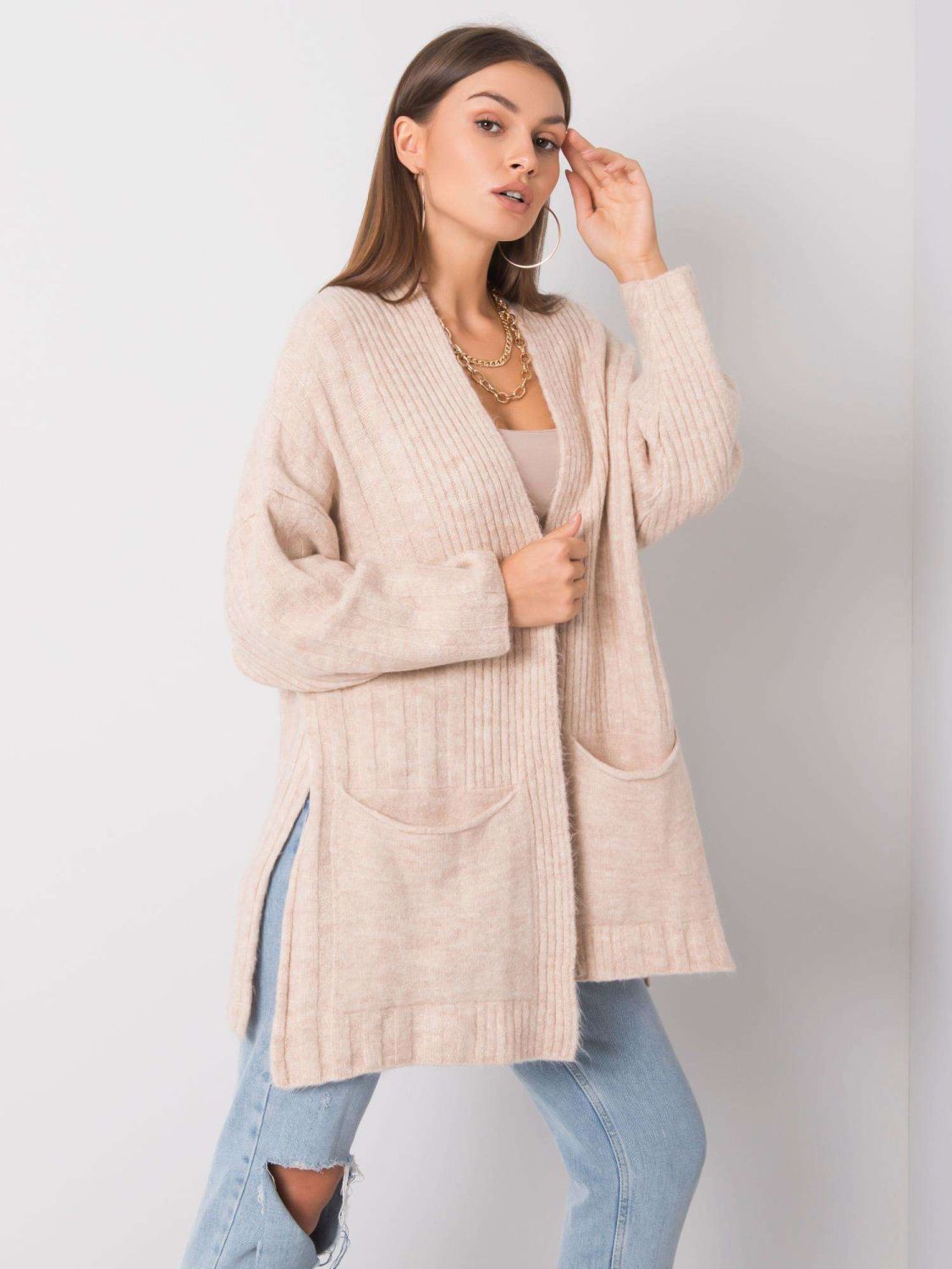 Beiger RUE PARIS Cardigan