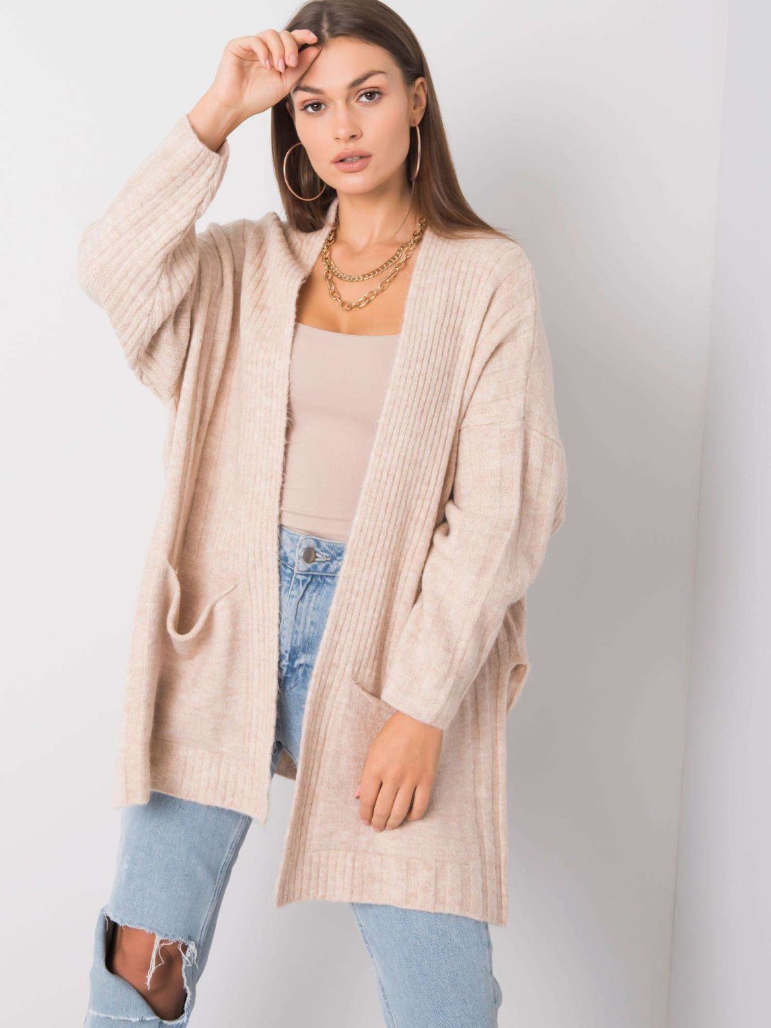 Beiger RUE PARIS Cardigan