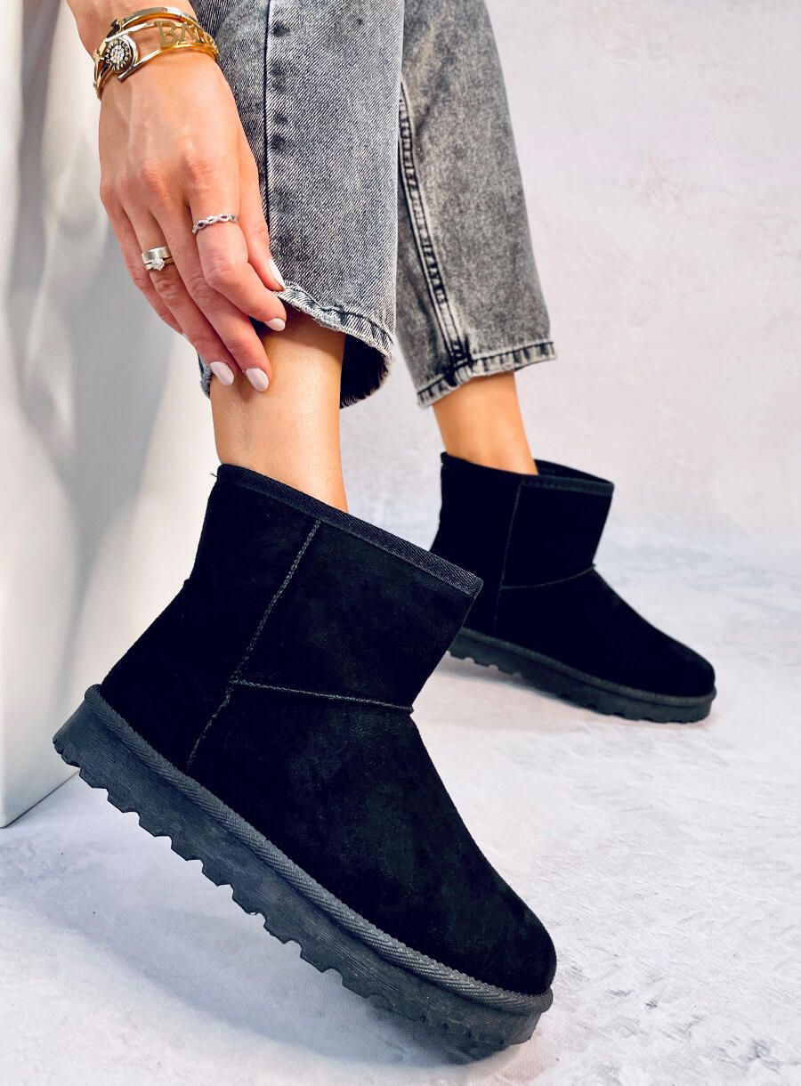 Winter gefütterte Schneestiefel Schwarz