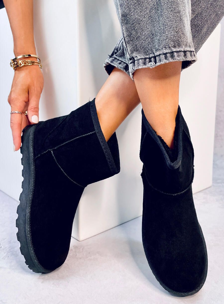 Winter gefütterte Schneestiefel Schwarz