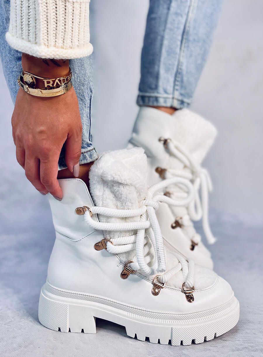 Schneestiefel mit Kunstfell Weiß