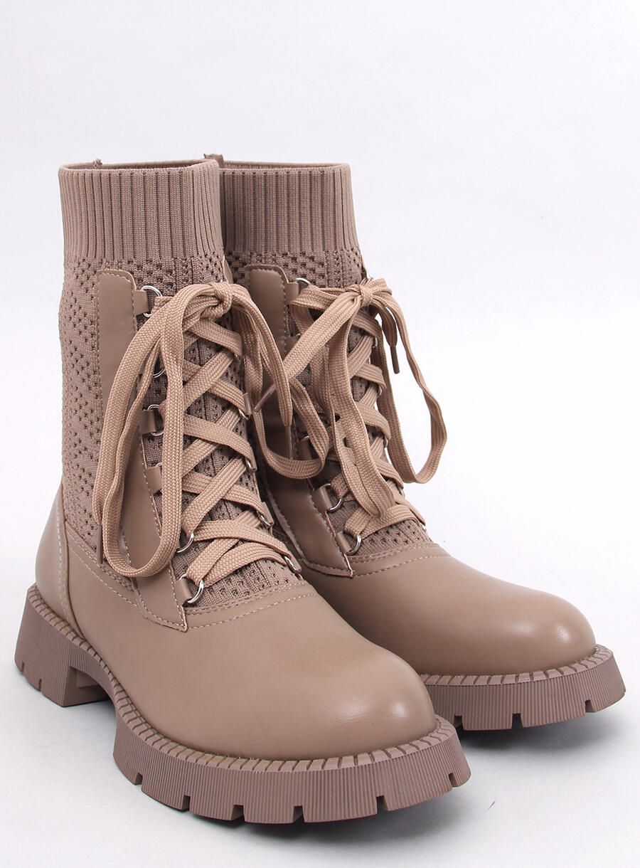 Stiefeletten mit Stoffobermaterial Braun