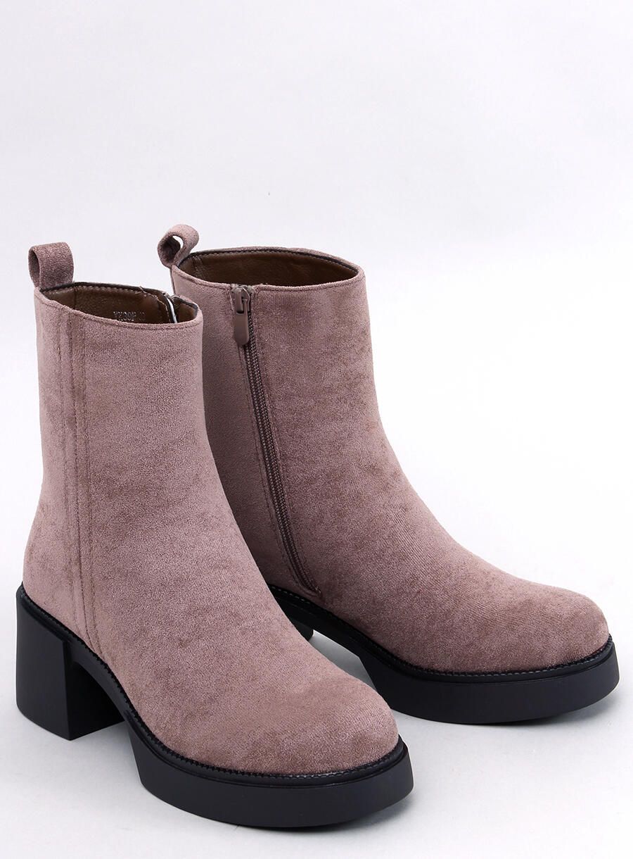 Stiefeletten mit stabilem Absatz Braun