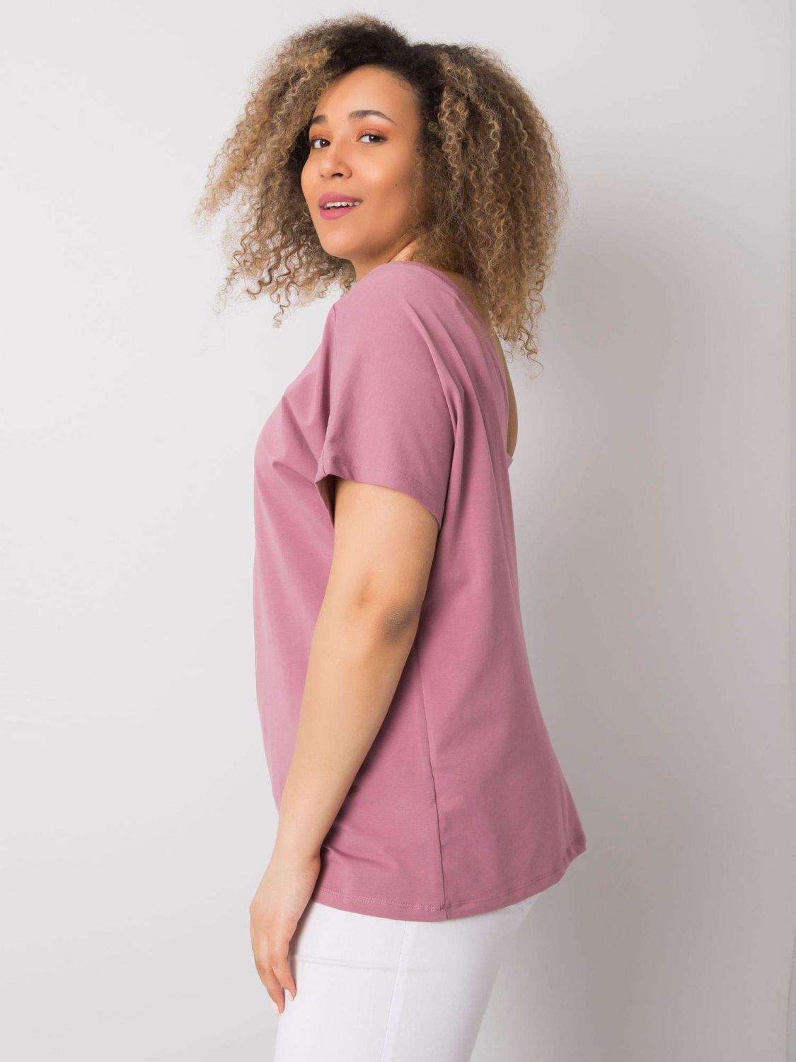 Rosa Plus Size T-Shirt aus Baumwolle