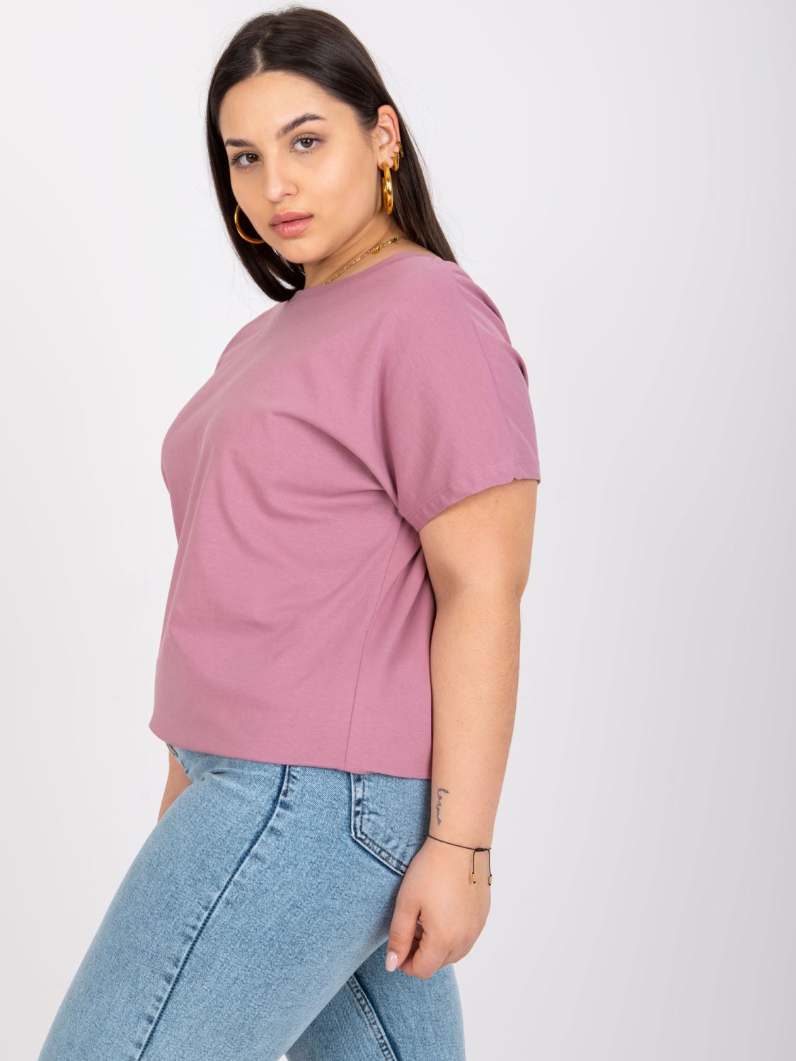 Rosa Plus Size T-Shirt aus Baumwolle