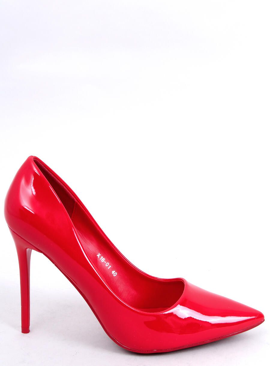 Glänzende Damenpumps Rot