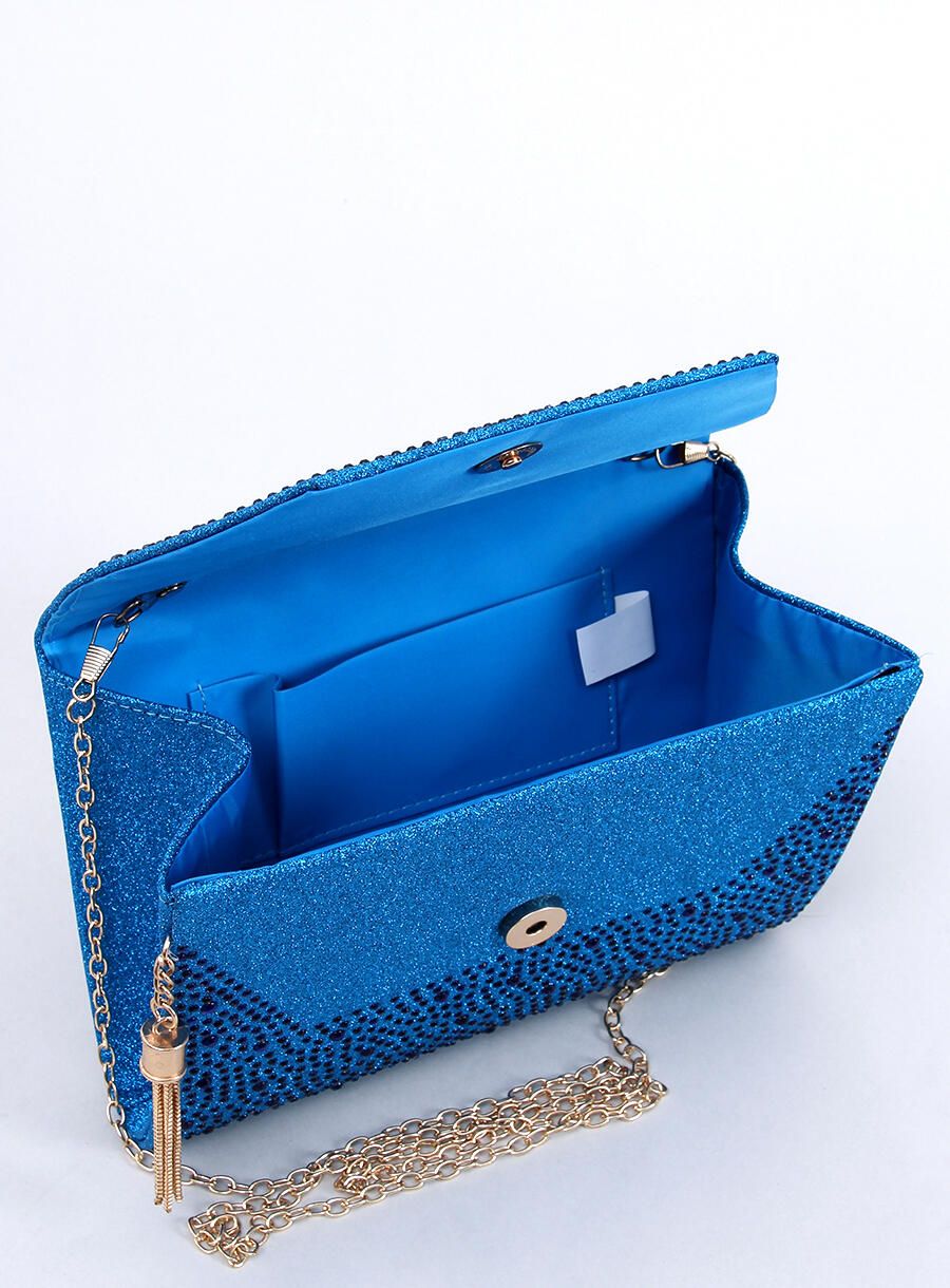 Glänzende Handtasche Blau